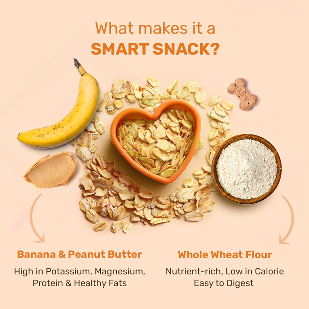 HUFT YIMT Banana and Peanut Butter Biscuits for Dogs Dog Treats + Others Heads Up for Tails