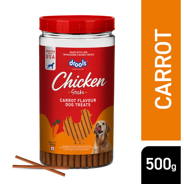 Drools Carrot Flavour Chicken Sticks Treat for Dogs