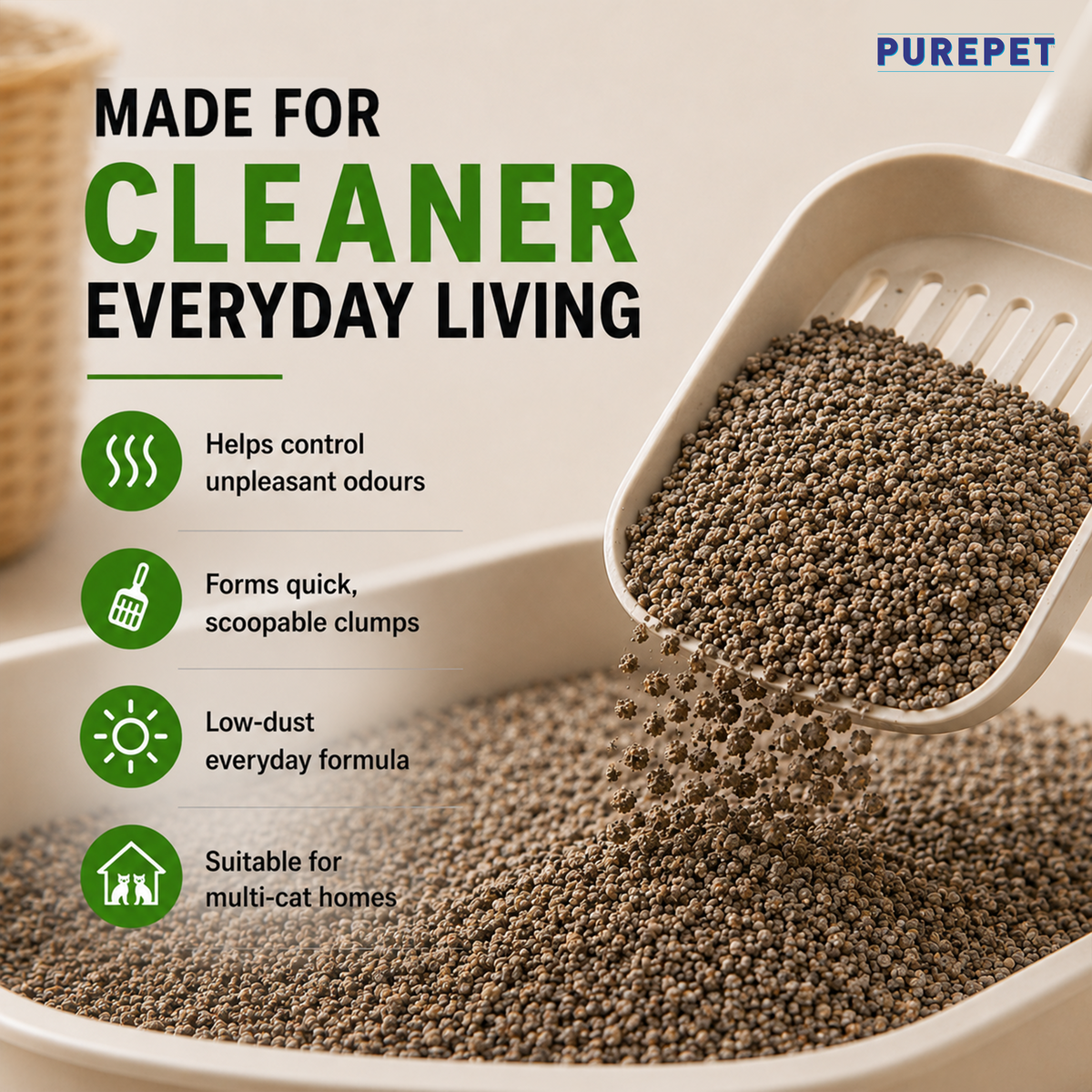 Purepet Lavender Scented Clumping Cat Litter Cats-Litter Purepet Litter