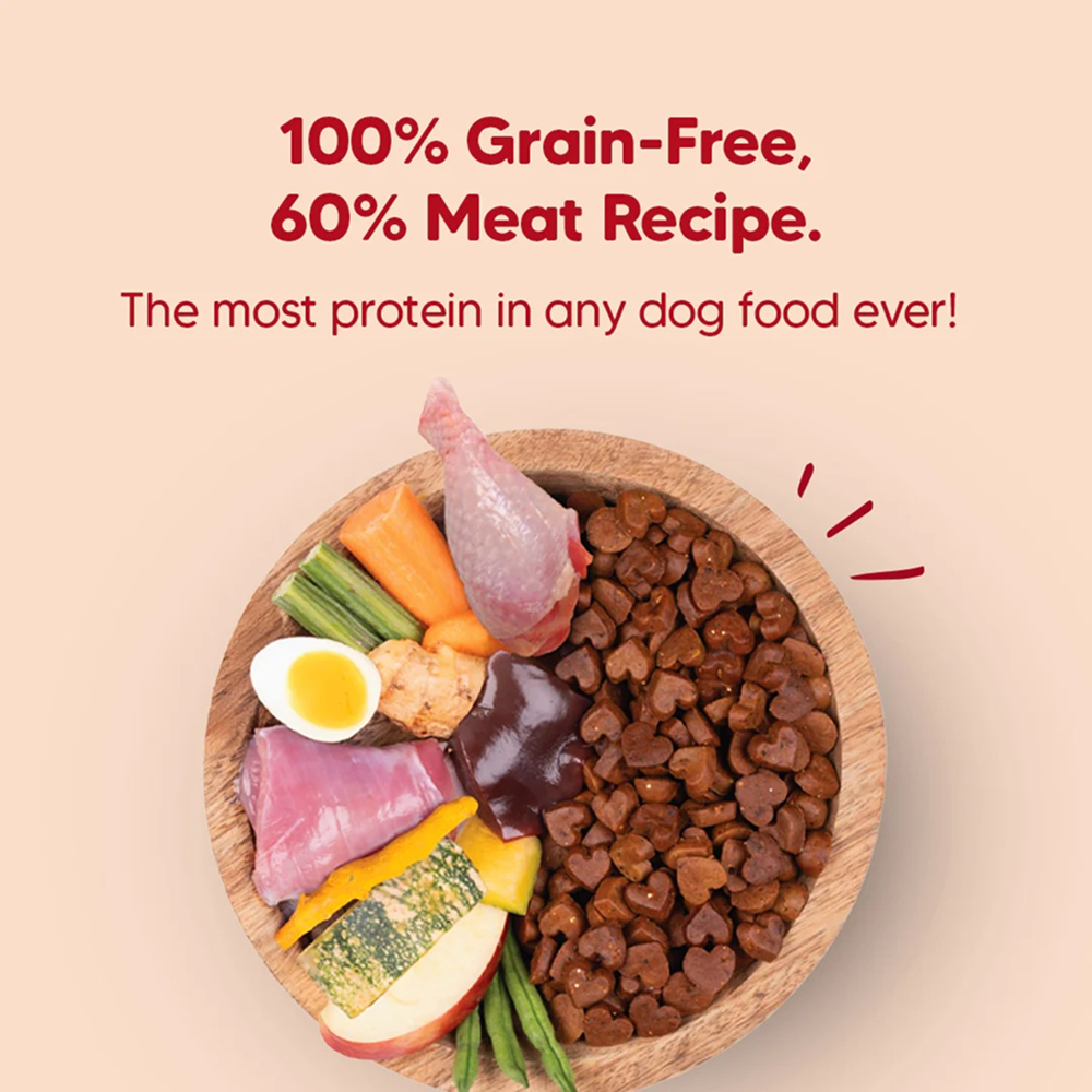 HUFT Hearty Oven Baked Grain Free Turkey, Fish & Chicken with Superfood Adult Dog Dry Food Dogs- Dry Food Heads Up for Tails