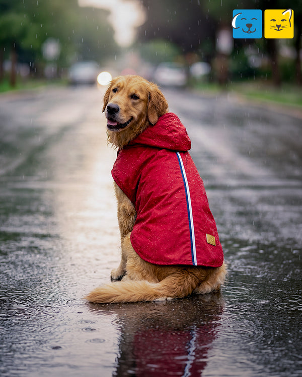 15 Furries Urban Waterproof Raincoat for Dogs (Red)