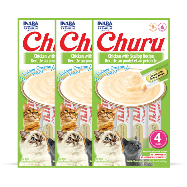 INABA Churu Chicken with Scallop Recipe Creamy Cat Treats