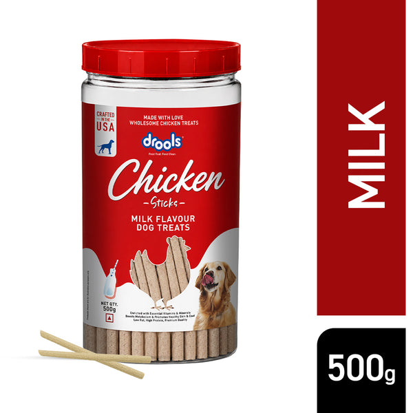 Drools Milk Flavour Chicken Sticks Treat for Dogs