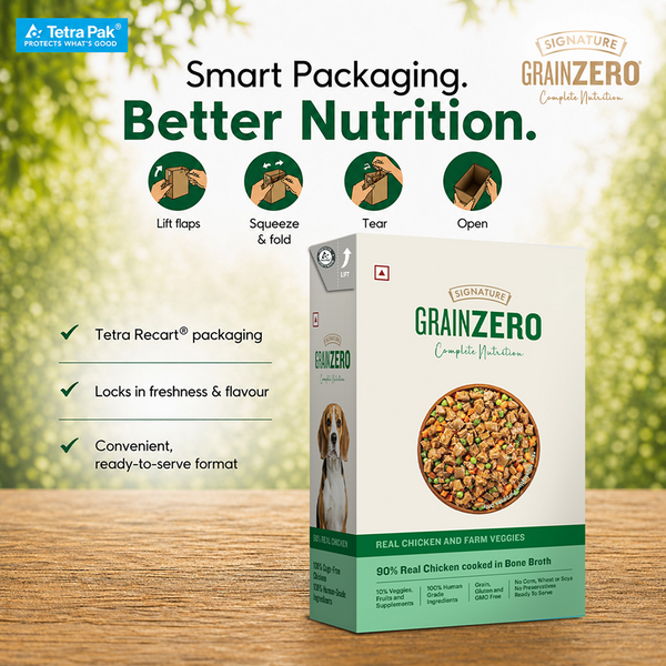 Signature Grain Zero Tetra Pack Real Chicken Veggies Dog Fresh Food