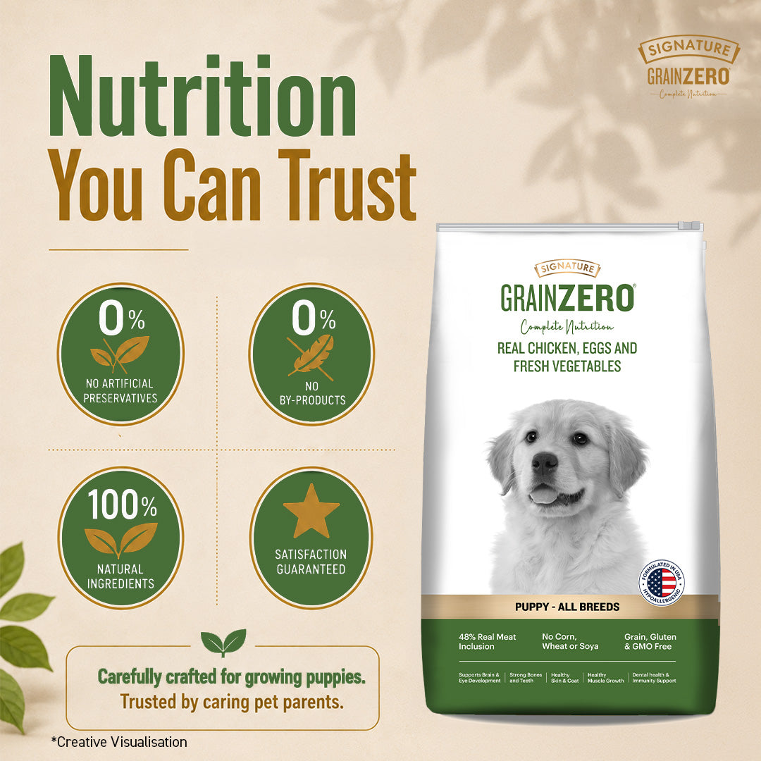 Signature Grain Zero Real Chicken, Egg and Vegetables Puppy Dog Dry Food