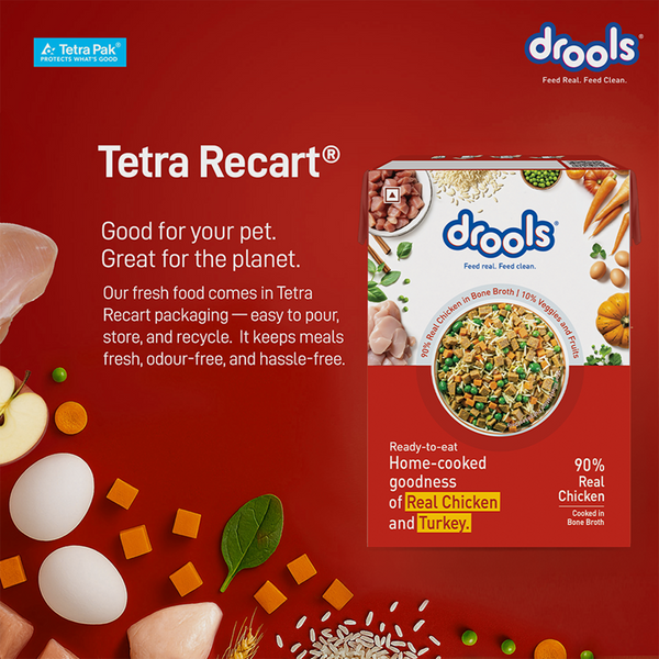 Drools Tetra Pack Real Chicken Turkey Dog Fresh Food