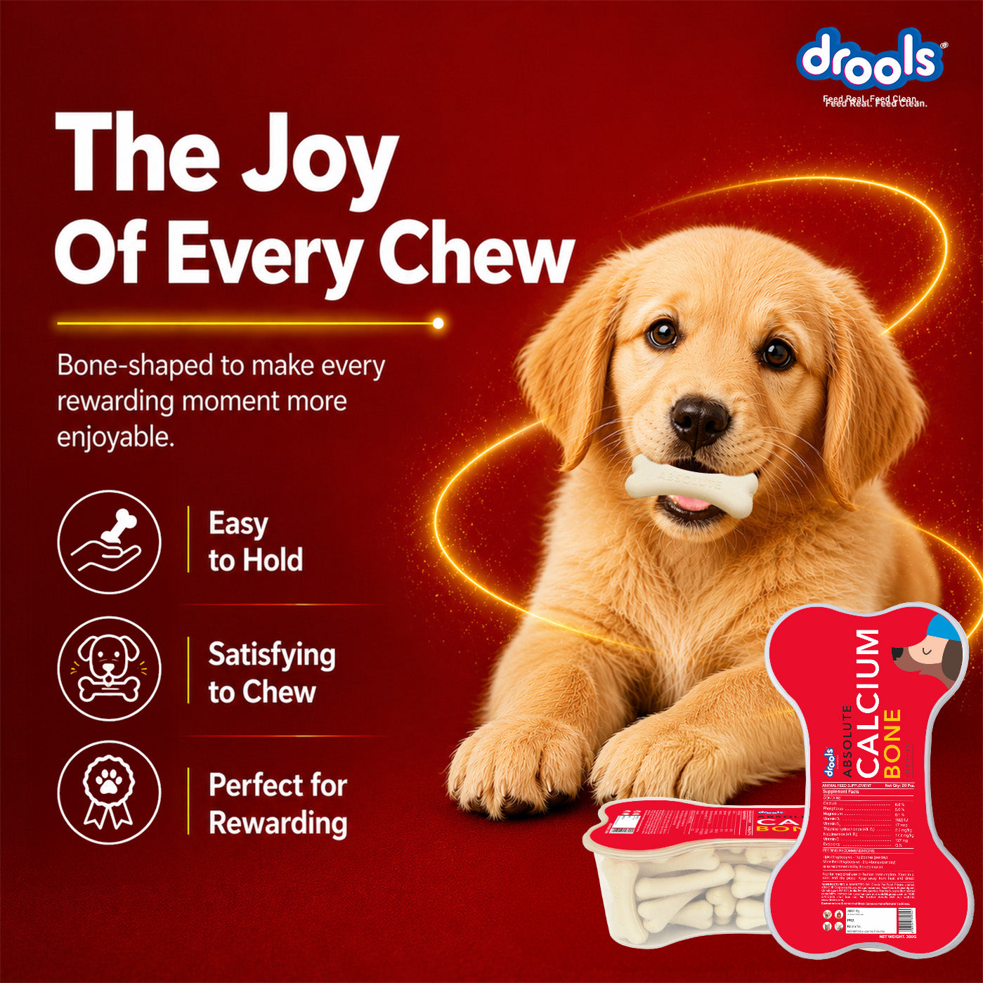 Drools Absolute Calcium Bones Dog treats (Jar) Dog Treats + Others Drools