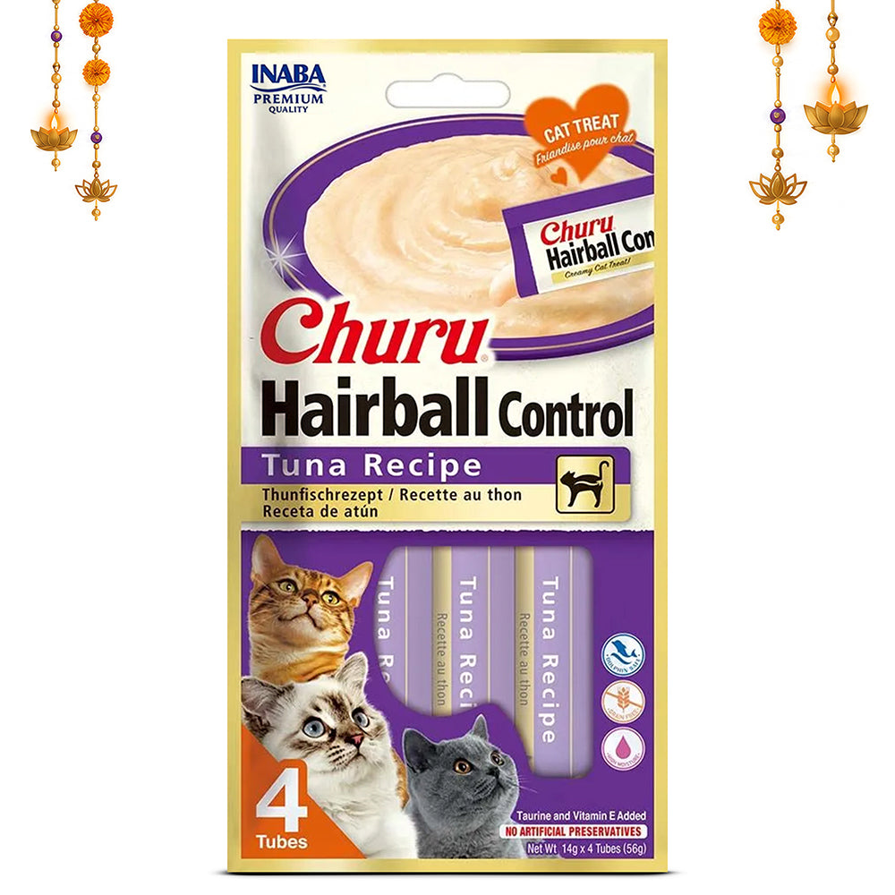 INABA Churu Hairball Tuna Recipe Creamy Cat Treats Cats-Treats & Others INABA