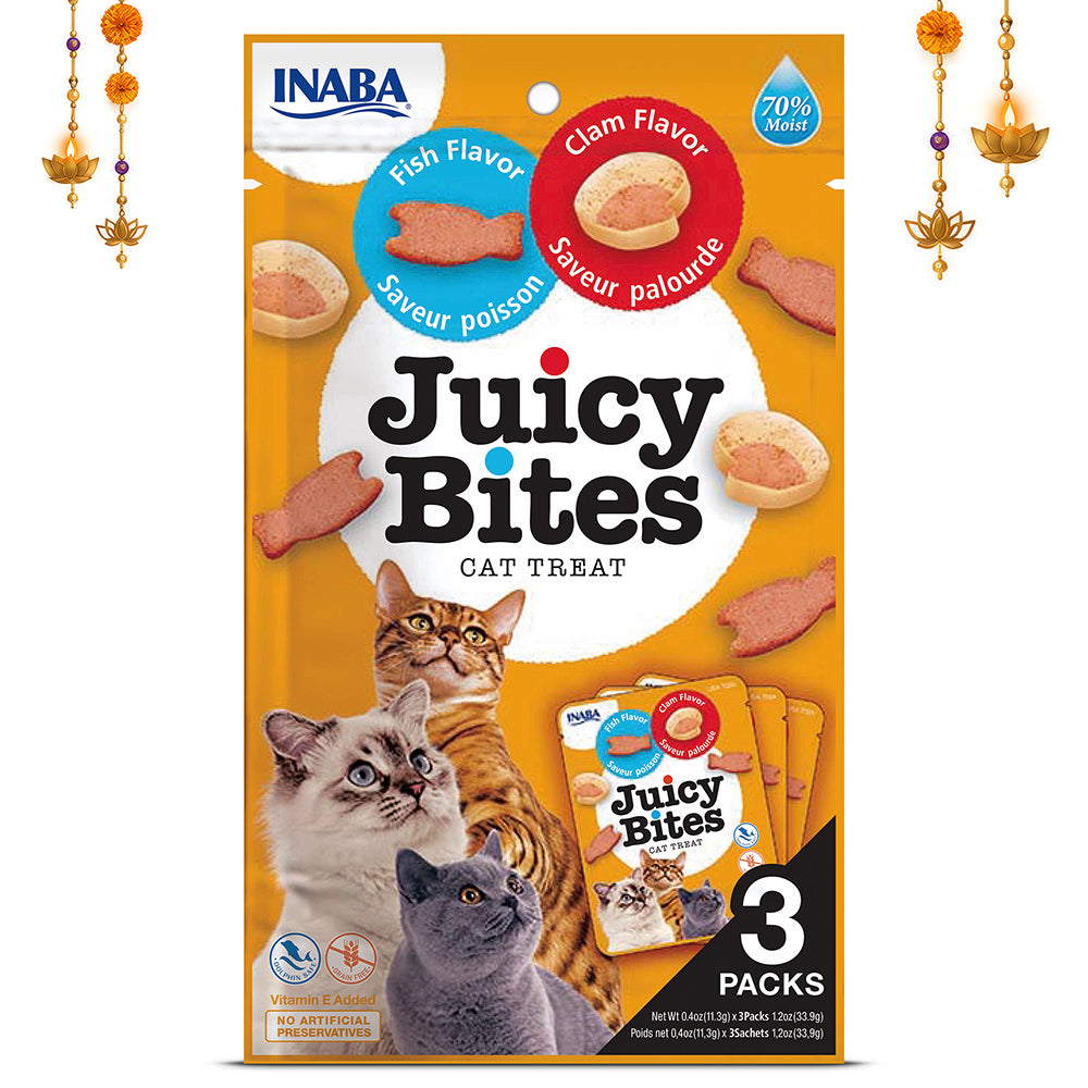 INABA Juicy Bites Fish and Clam Flavoured Cat Treats Cats-Treats & Others INABA