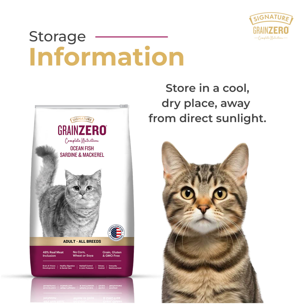 Signature Grain Zero Ocean Fish, Sardine and Mackerel Adult Cat Dry Food