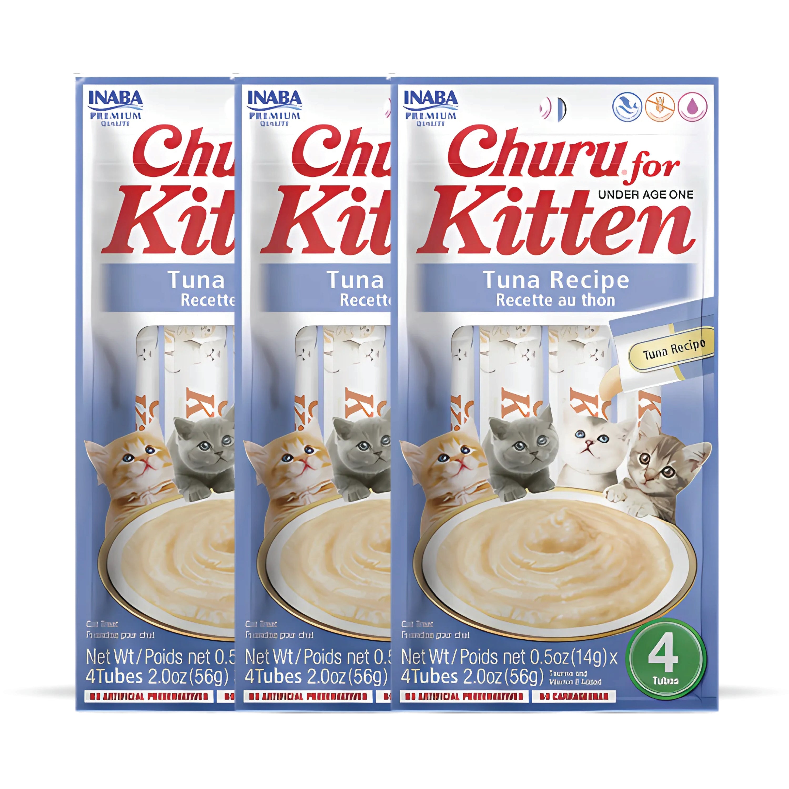 INABA Churu Tuna Recipe Kitten Cat Treats Cats-Treats & Others INABA 3x56g(4pcs)