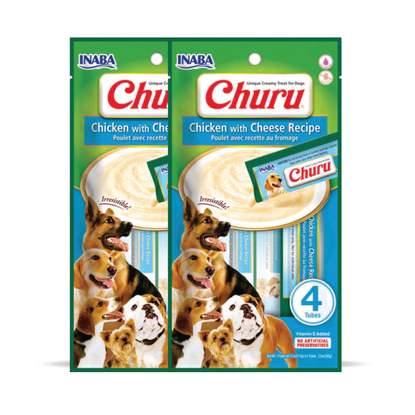 INABA Churu Chicken with Cheese Recipe Creamy Dog Treats