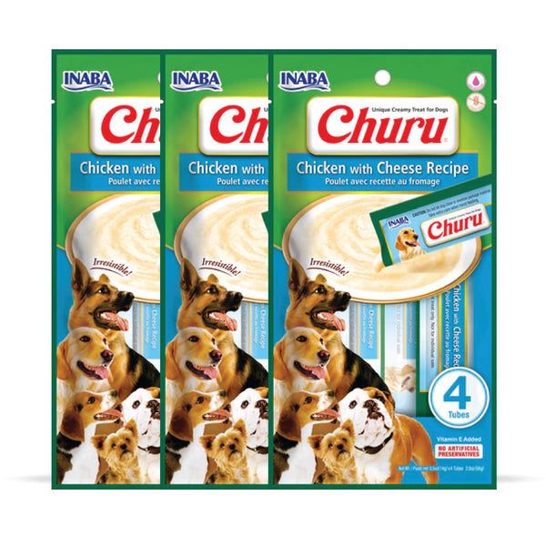INABA Churu Chicken with Cheese Recipe Creamy Dog Treats