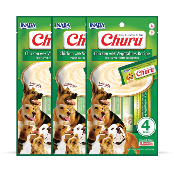 INABA Churu Chicken with Vegetable Recipe Creamy Dog Treats