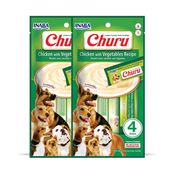 INABA Churu Chicken with Vegetable Recipe Creamy Dog Treats