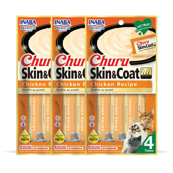 INABA Churu Skin & Coat Chicken Recipe Creamy Cat Treats
