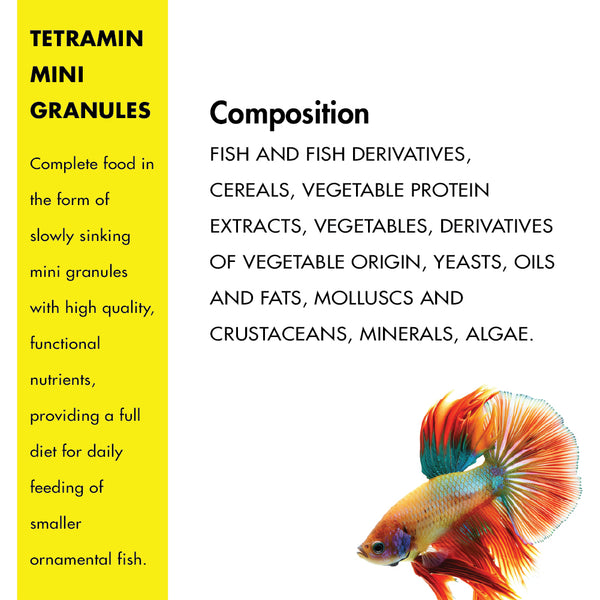 Tetra TetraMin Mini Granules Complete All Tropical Small Fish Food