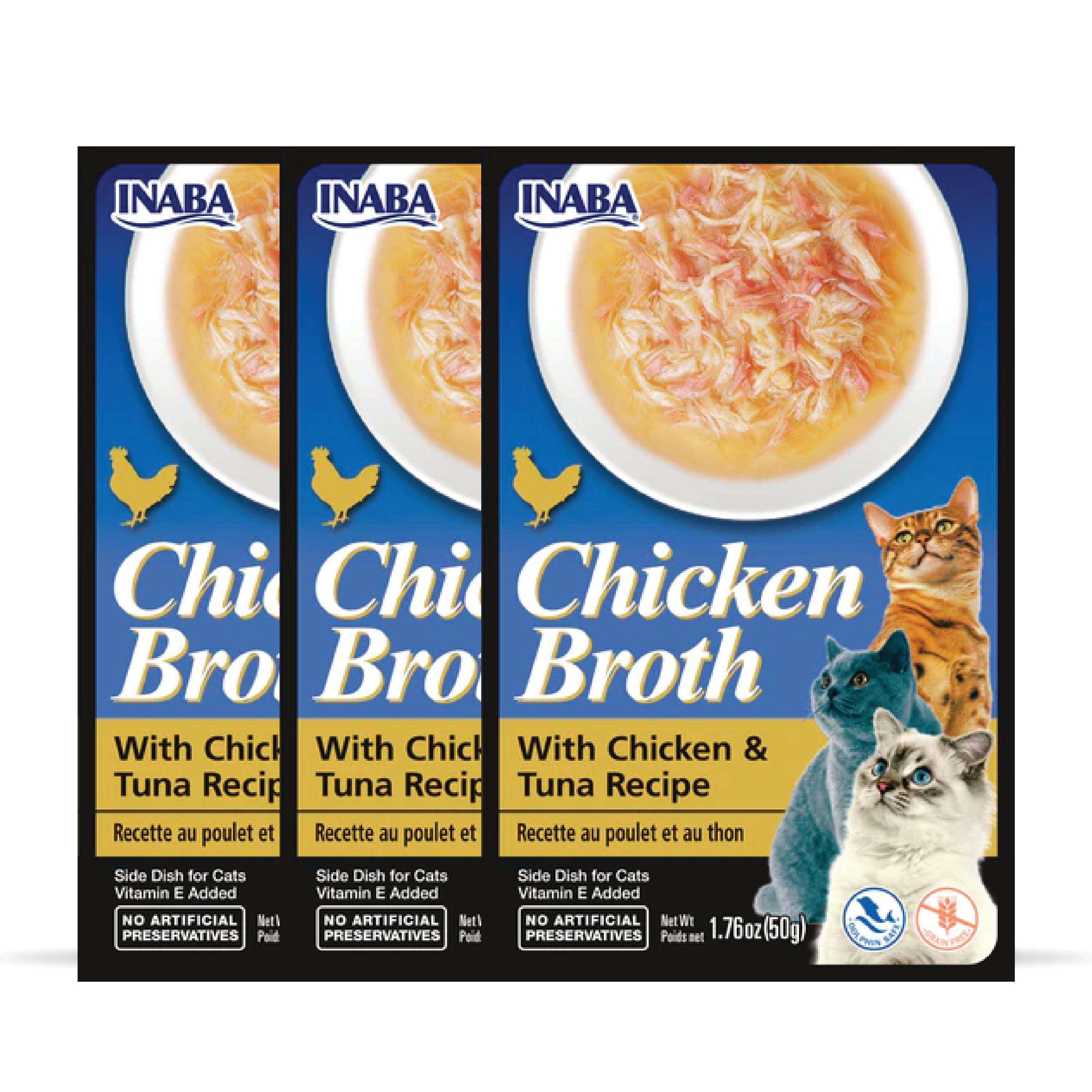INABA Chicken Broth Chicken and Tuna Recipe Cat Wet Food Cats-Wet Food INABA 3x50g
