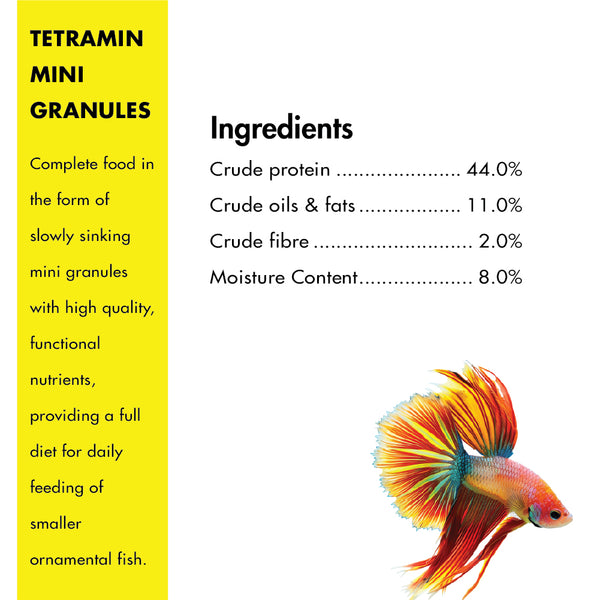 Tetra TetraMin Mini Granules Complete All Tropical Small Fish Food
