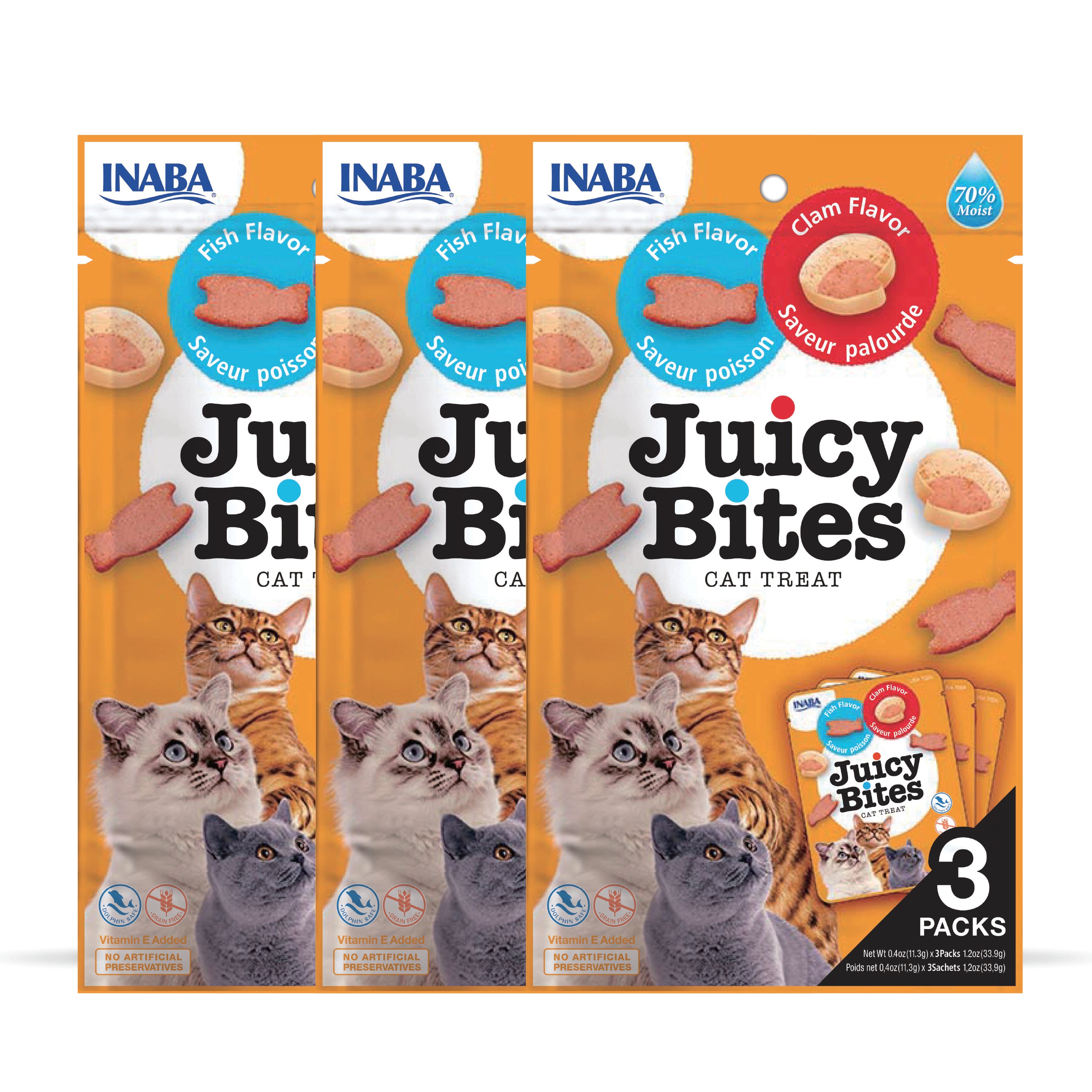 INABA Juicy Bites Fish and Clam Flavoured Cat Treats Cats-Treats & Others INABA 3x36g