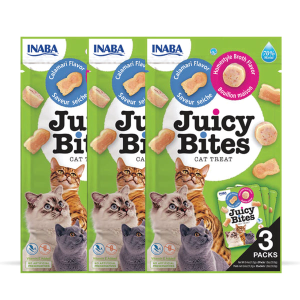 INABA Juicy Bites Homestyle Broth and Calamari Flavoured Cat Treats
