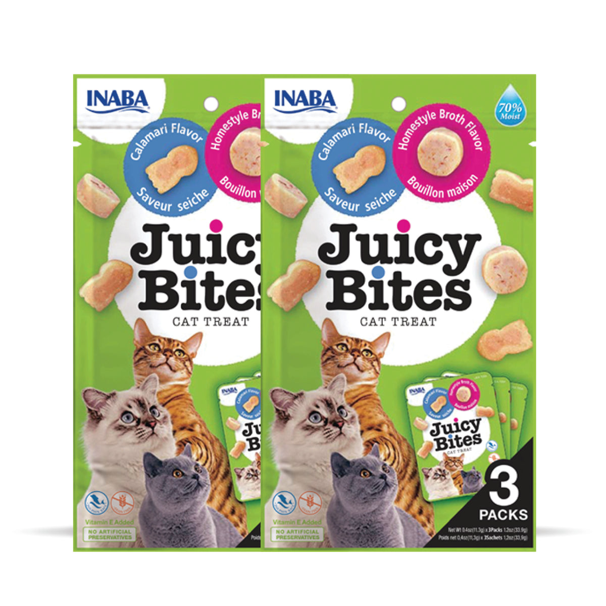 INABA Juicy Bites Homestyle Broth and Calamari Flavoured Cat Treats Cats-Wet Food INABA 2x34g