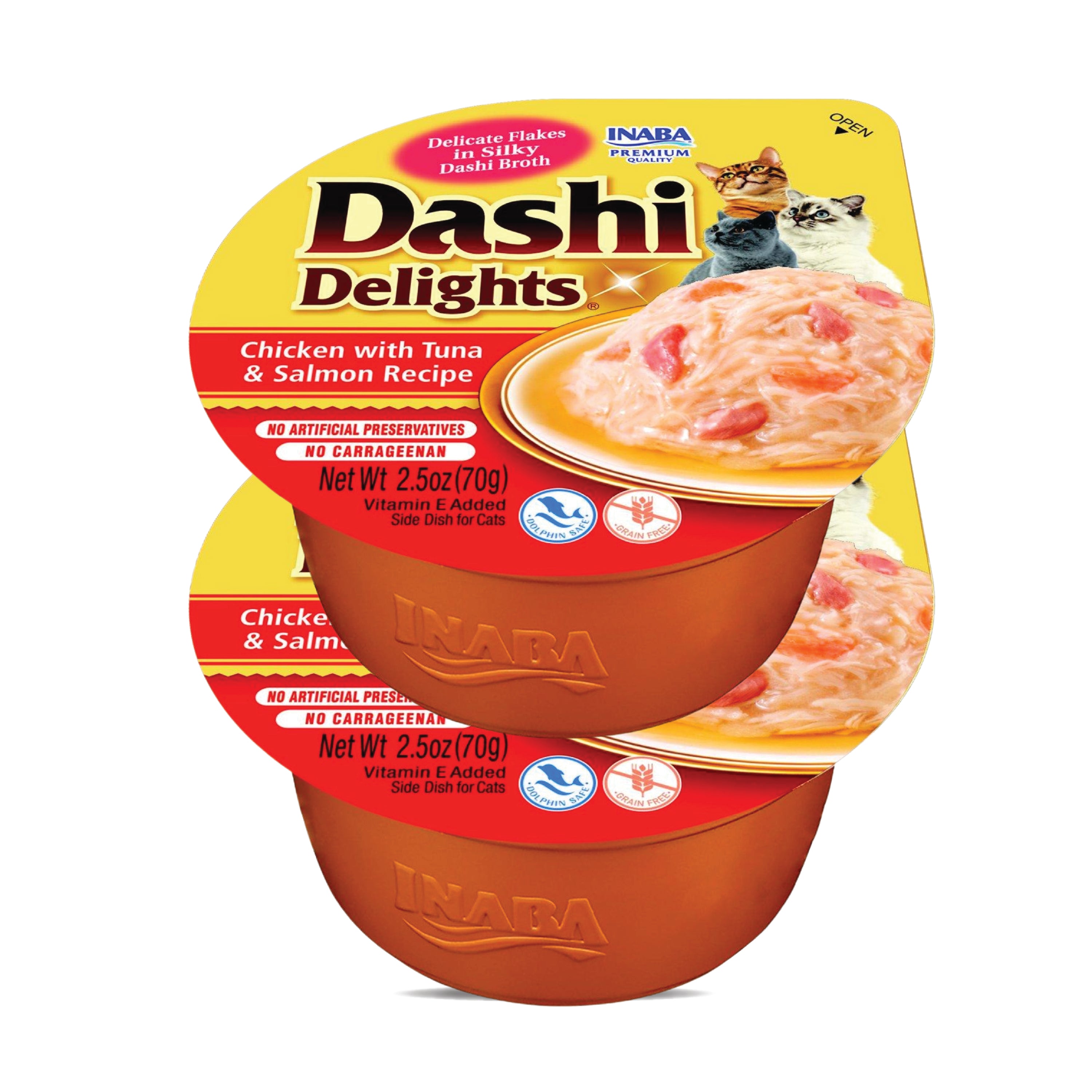Inaba Dashi Delights Chicken with Tuna & Salmon Recipe Cat Wet Food Cats-Wet Food INABA 2x70g