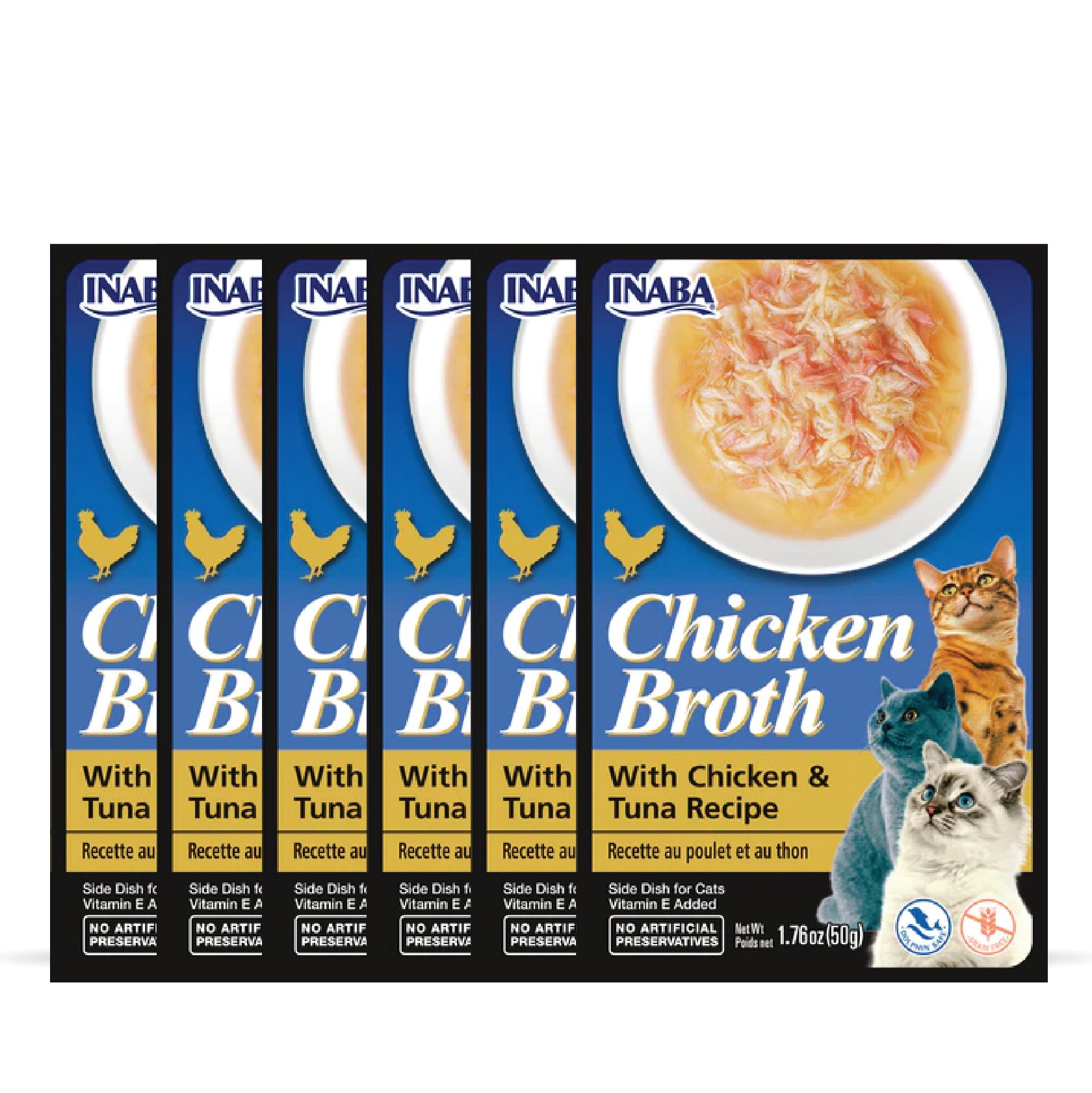 INABA Chicken Broth Chicken and Tuna Recipe Cat Wet Food Cats-Wet Food INABA 6x50g