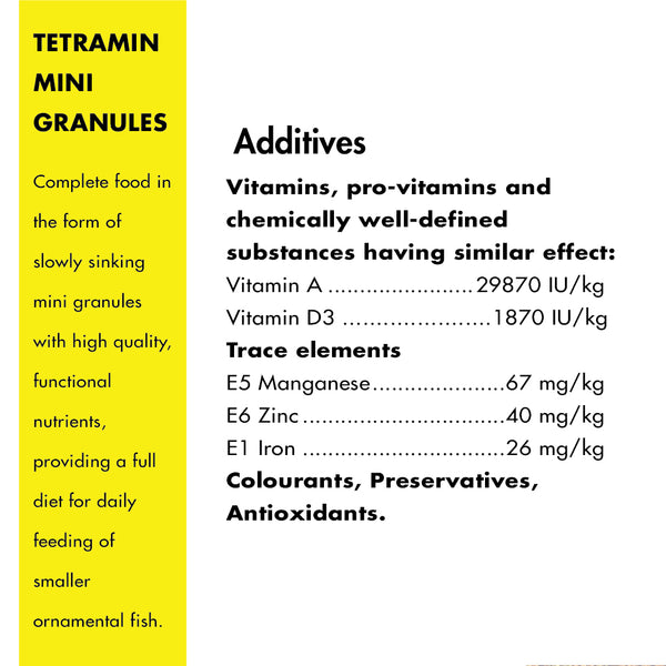 Tetra TetraMin Mini Granules Complete All Tropical Small Fish Food