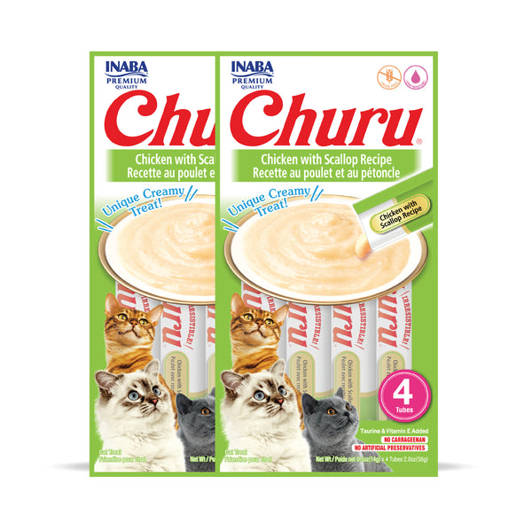 INABA Churu Chicken with Scallop Recipe Creamy Cat Treats
