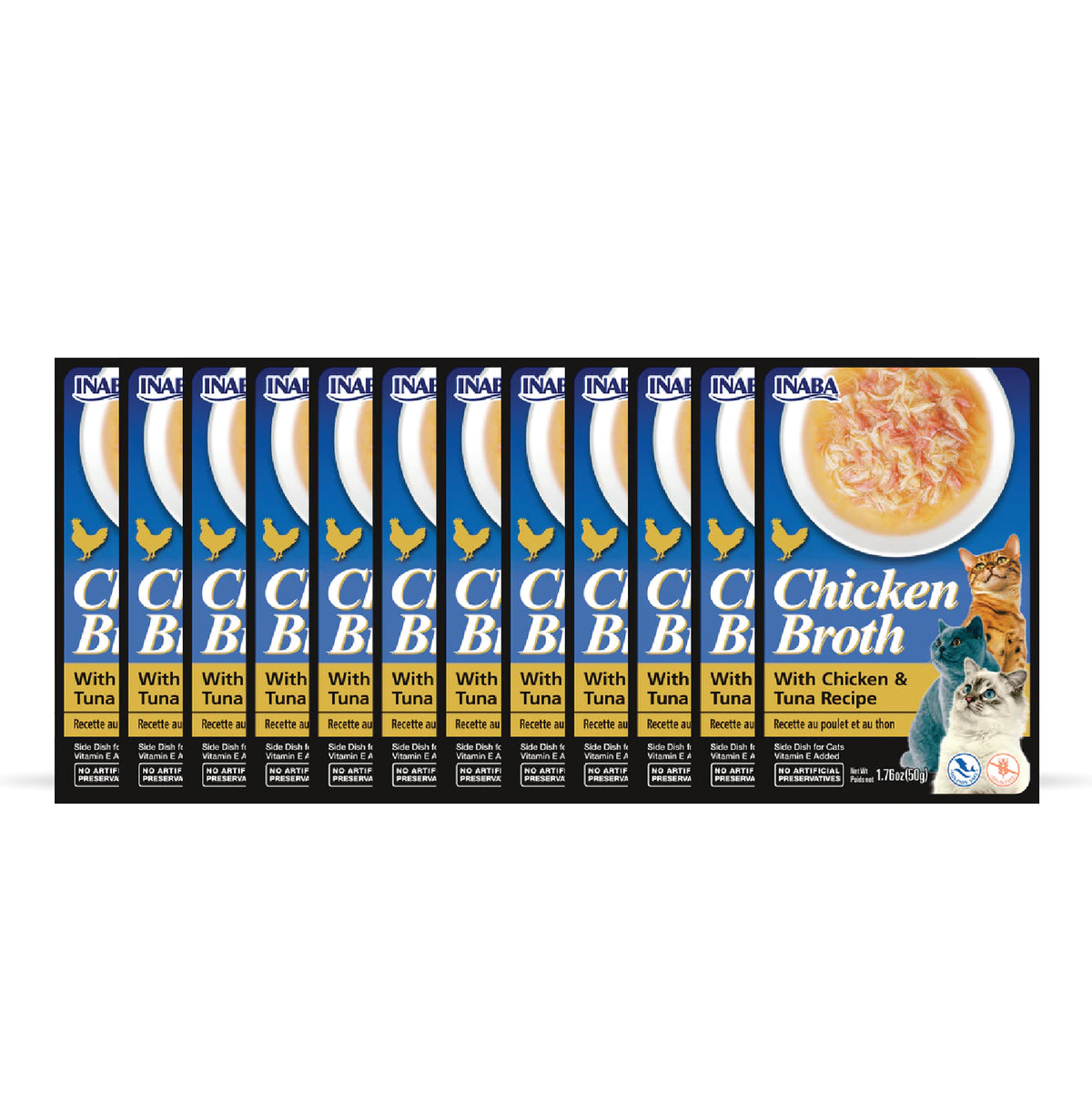 INABA Chicken Broth Chicken and Tuna Recipe Cat Wet Food Cats-Wet Food INABA 12x50g