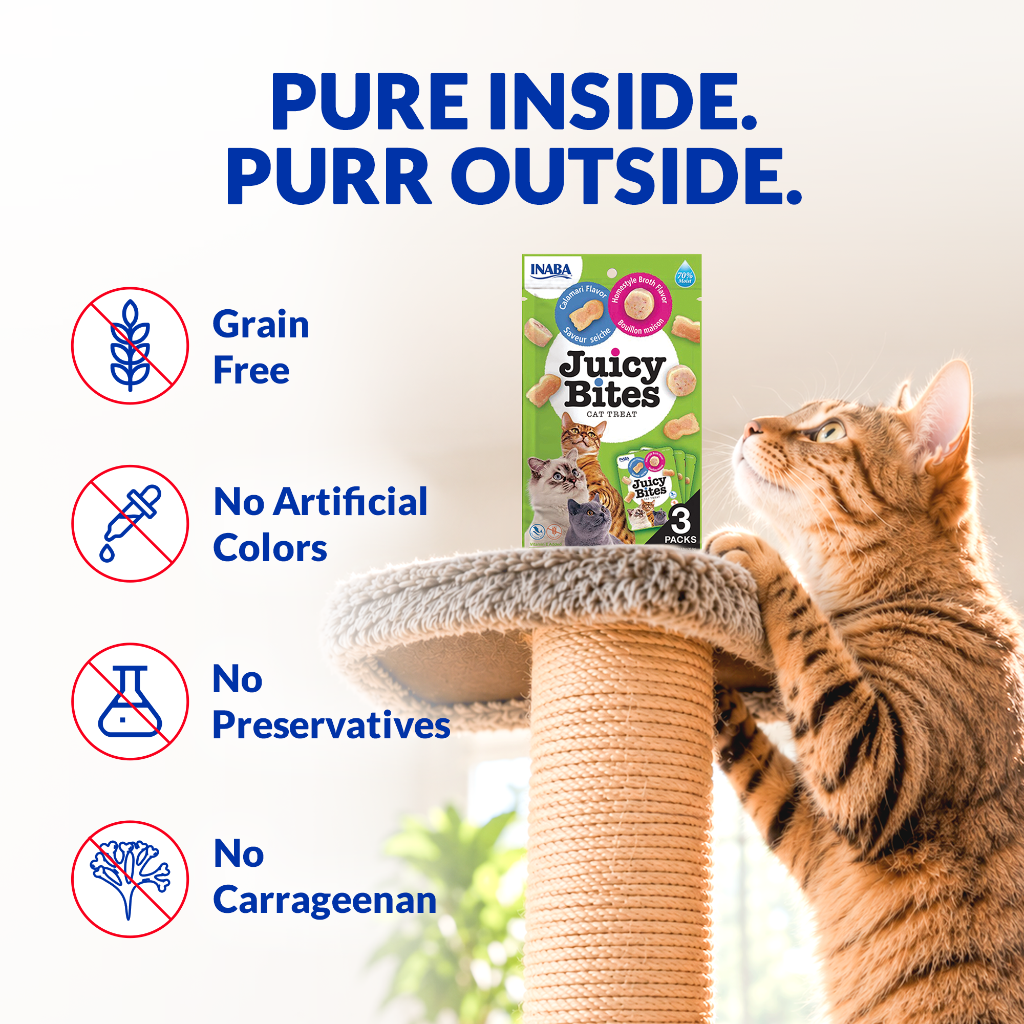 INABA Juicy Bites Homestyle Broth and Calamari Flavoured Cat Treats Cats-Wet Food INABA