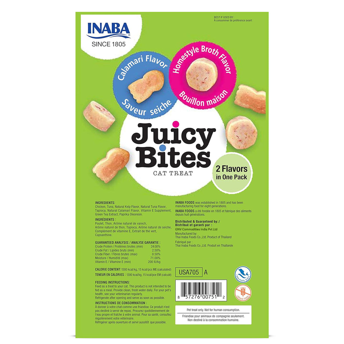 INABA Juicy Bites Homestyle Broth and Calamari Flavoured Cat Treats Cats-Wet Food INABA