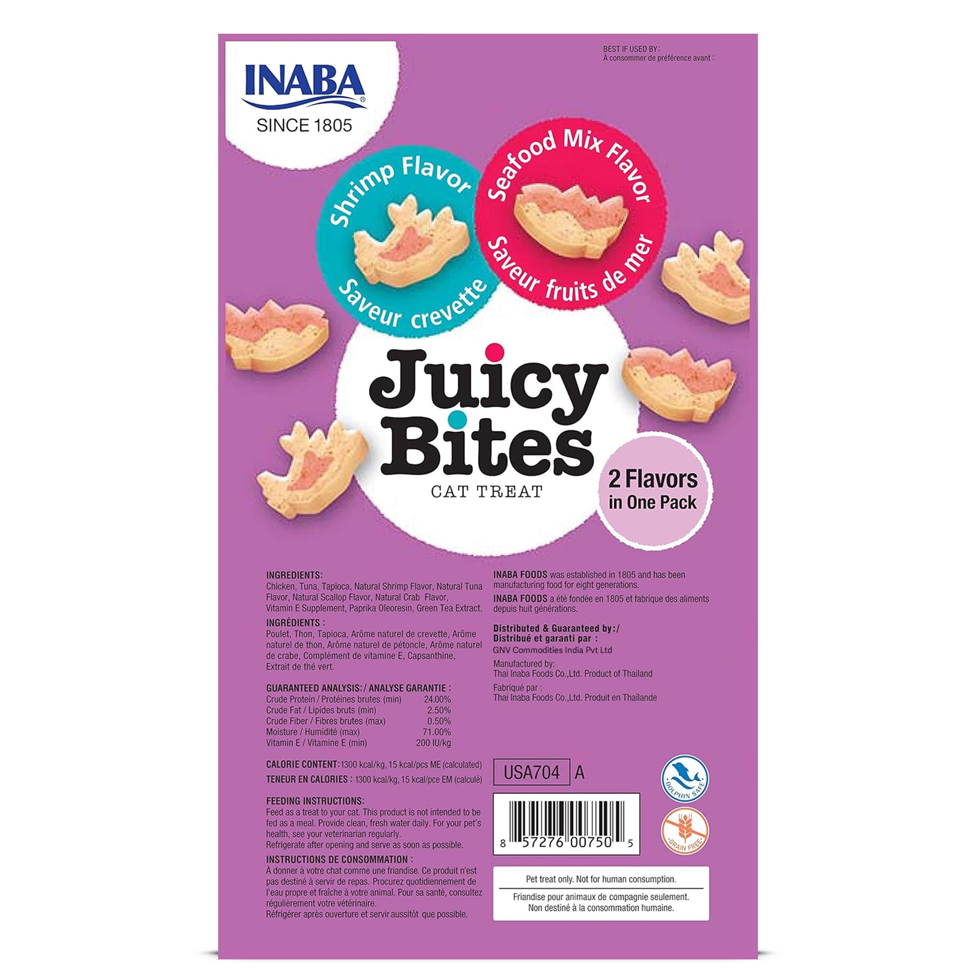 INABA Juicy Bites Shrimp and Seafood Mix Flavoured Cat Treats Cats-Treats & Others INABA