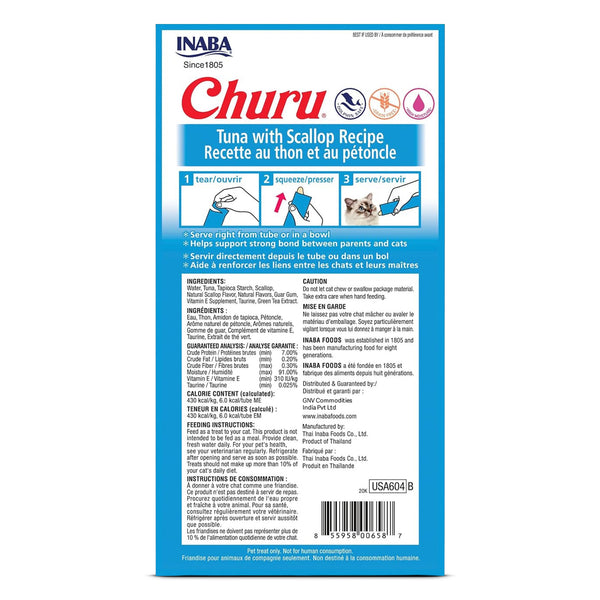 INABA Churu Tuna with Scallop Recipe Creamy Cat Treats