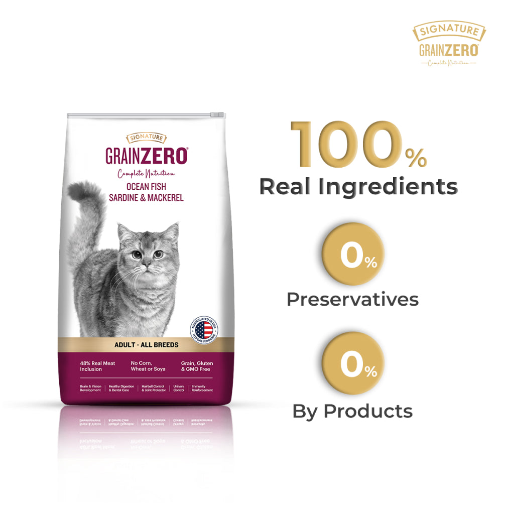 Signature Grain Zero Ocean Fish, Sardine and Mackerel Adult Cat Dry Food