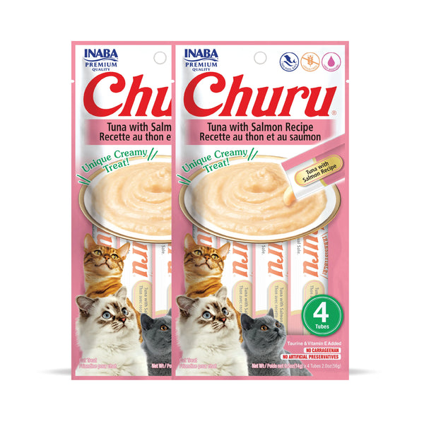 INABA Churu Tuna with Salmon Recipe Creamy Cat Treats