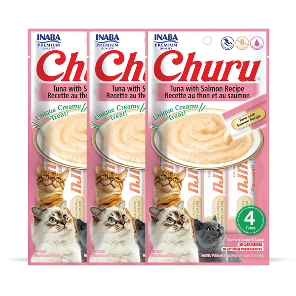 INABA Churu Tuna with Salmon Recipe Creamy Cat Treats