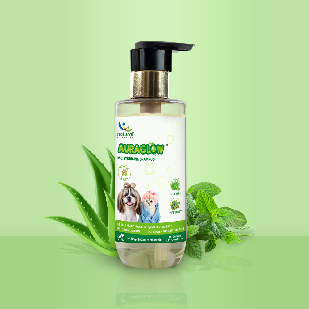 Natural Remedies Auraglow Moisturizing Shampoo for Dogs and Cats Both-Grooming Supplies Natural Remedies