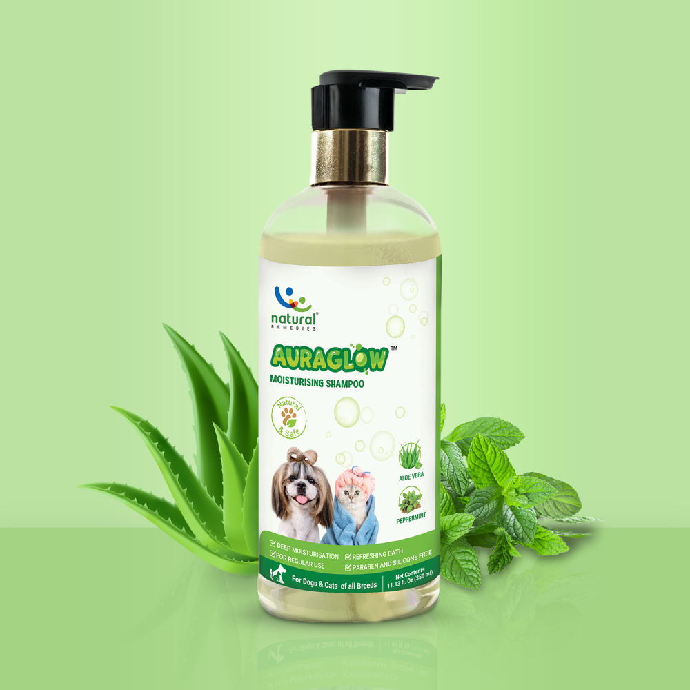 Natural Remedies Auraglow Moisturizing Shampoo for Dogs and Cats Both-Grooming Supplies Natural Remedies