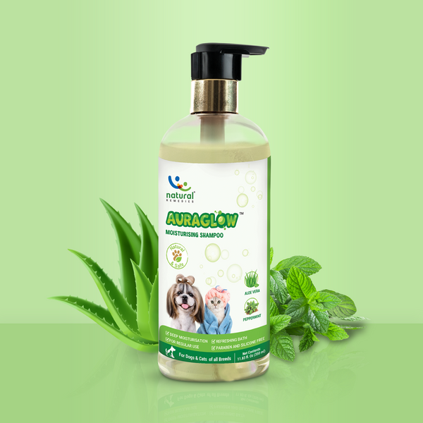Natural Remedies Auraglow Moisturizing Shampoo for Dogs and Cats
