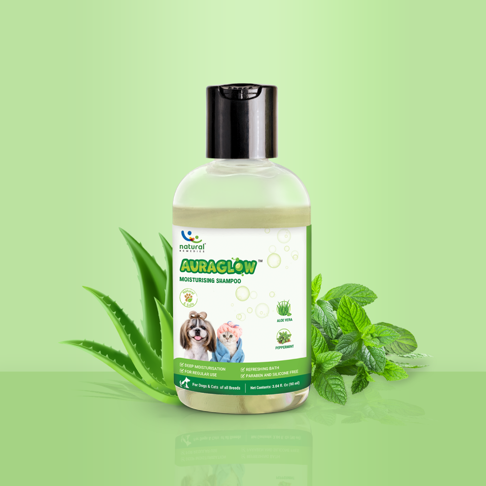 Natural Remedies Auraglow Moisturizing Shampoo for Dogs and Cats Both-Grooming Supplies Natural Remedies