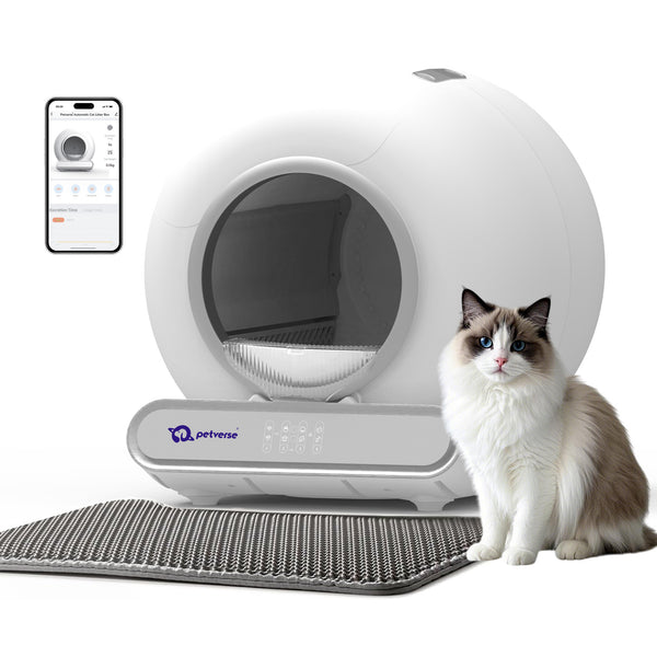 Petverse Pro Automatic Litter Box for Cats (White)
