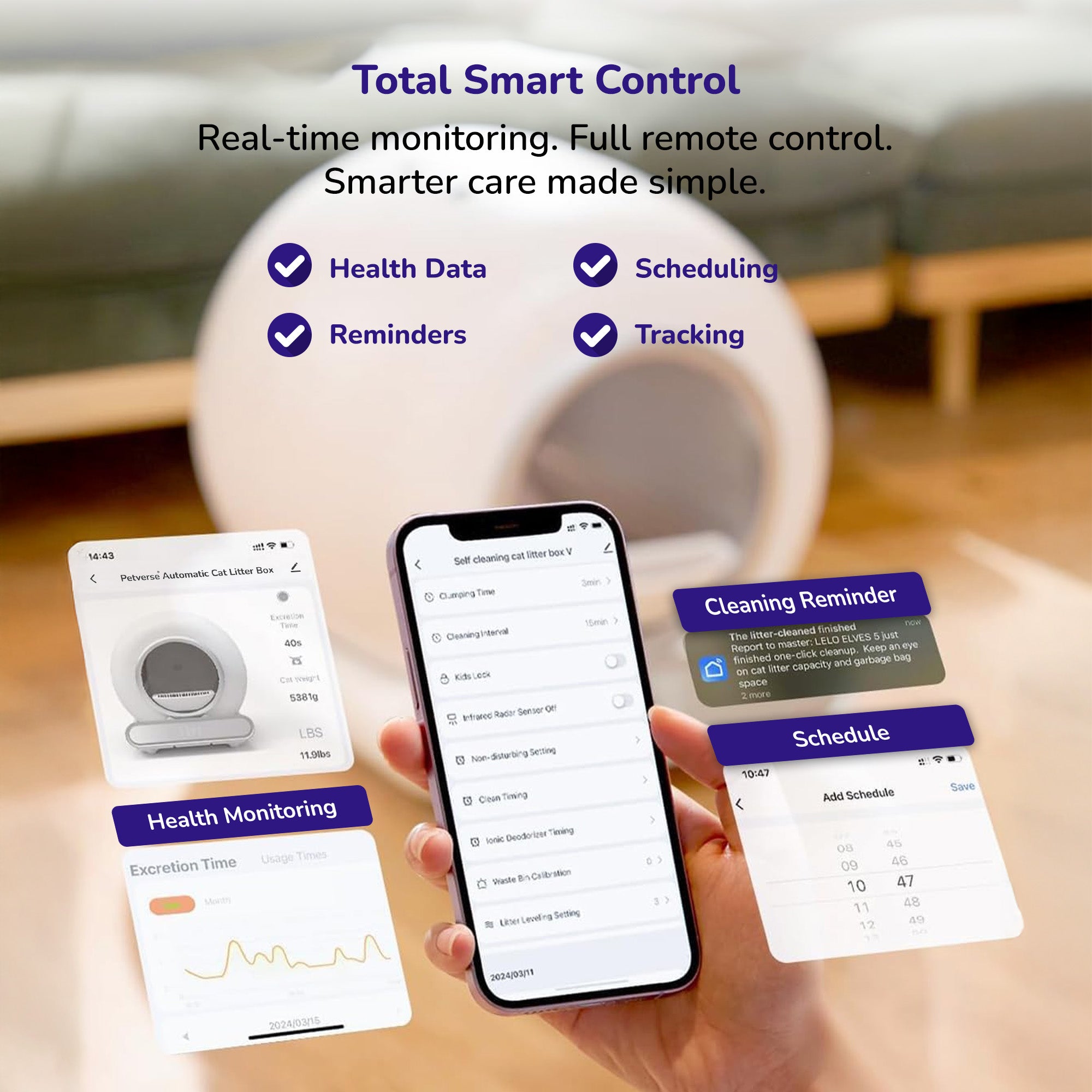 Petverse Pro Automatic Litter Box for Cats (White) Litter Supplies Petverse Dropship