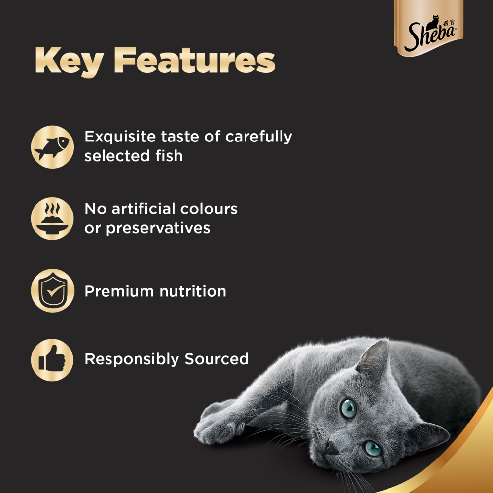 Sheba Skipjack & Salmon Fish Mix Cat Wet Food