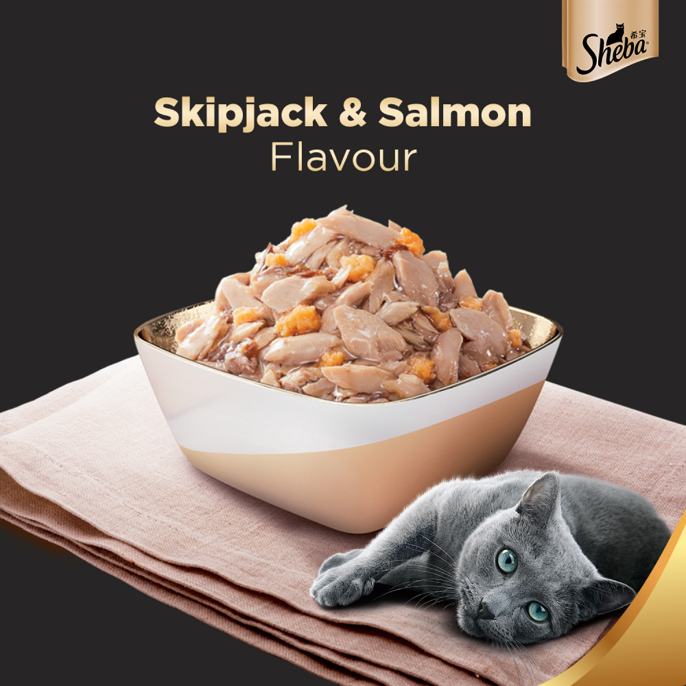 Sheba Skipjack & Salmon Fish Mix Cat Wet Food