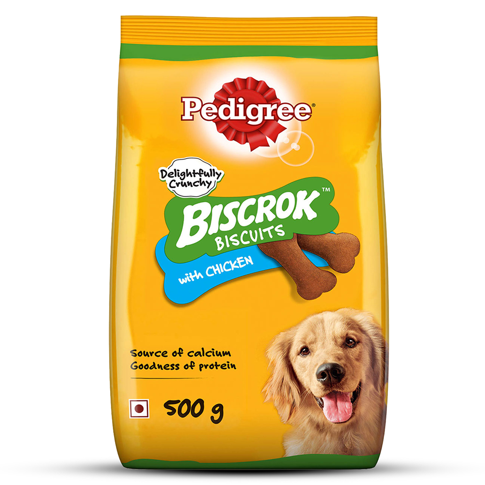 Pedigree Chicken Flavour Biscrok Dog Biscuits Dog Treats (500g) Dog Treats + Others Pedigree
