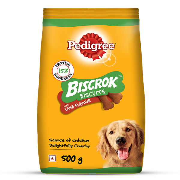 Pedigree Lamb Flavour Biscrok Biscuits Dog Treats (500g)