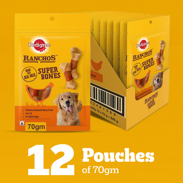 Pedigree Ranchos Super Bones Chicken & Milk Dog Treats