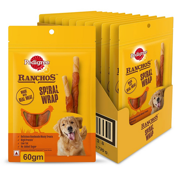 Pedigree Ranchos Spiral Wrap Chicken & Smokey Lamb Dog Treats